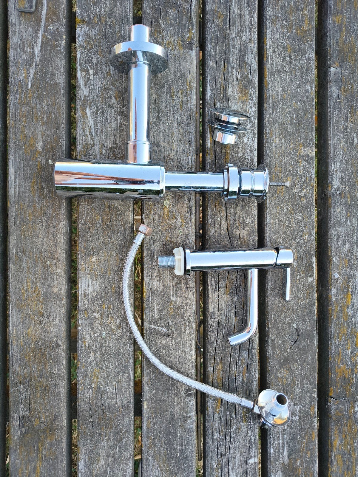 Koudwaterkraan, sifon en hoekstopkraan, Ophalen of Verzenden, Gebruikt, Chroom, Kraan