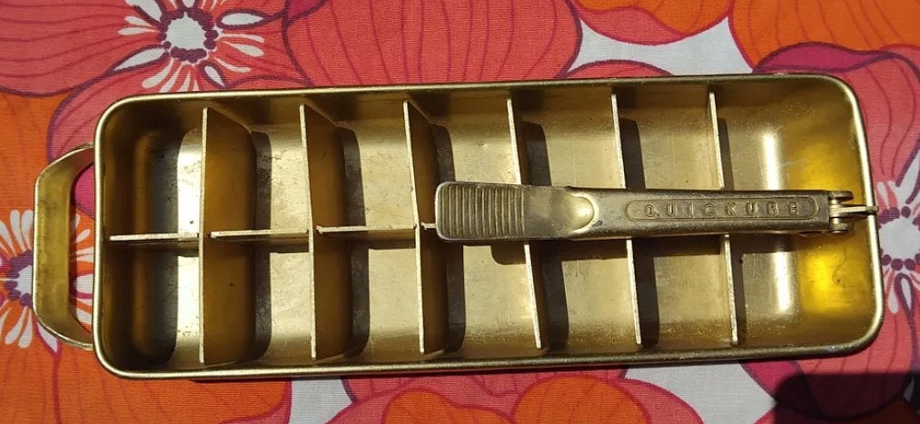 Vintage Frigidaire-ijsblokjesvorm: goudaluminium Quickube, Enlèvement ou Envoi