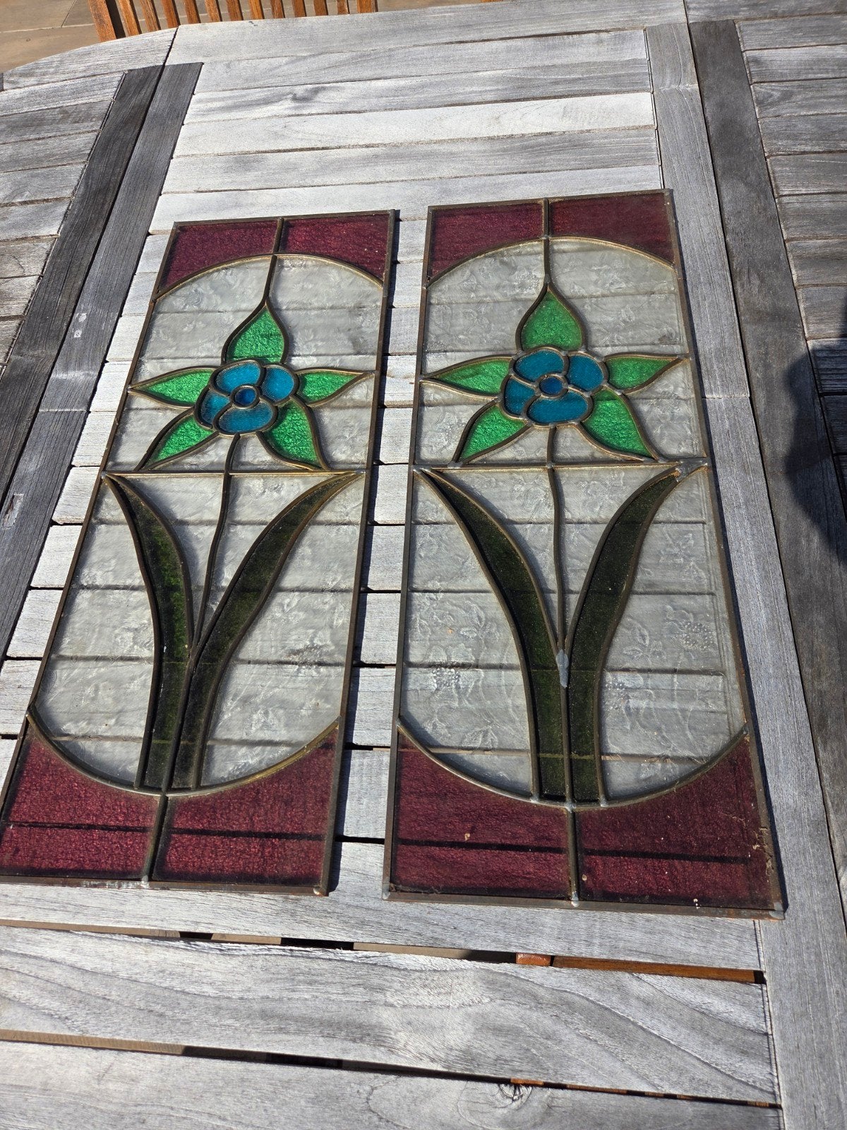 2 superbes vitraux / Art Nouveau / parfait état, Enlèvement ou Envoi
