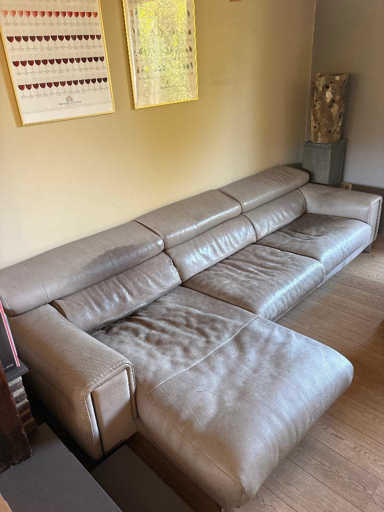 *GRATIS* Zeer ruime zetel Natuzzi, Ophalen, Gebruikt, 300 cm of meer, Leer