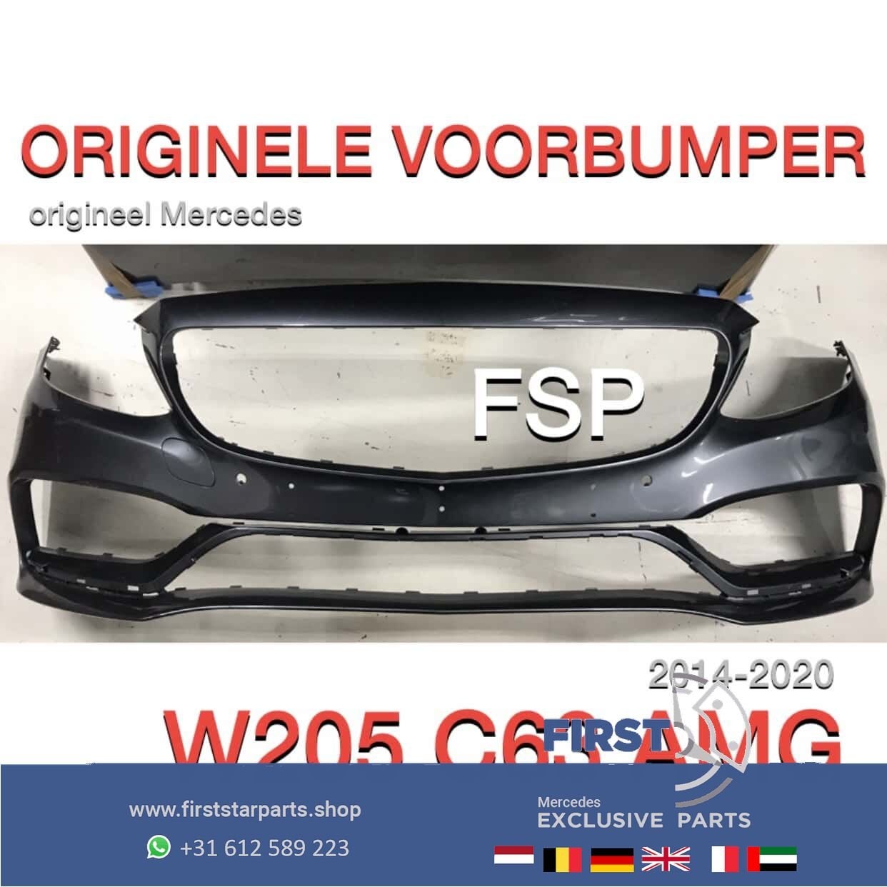 C63 S AMG BUMPER ZWART WIT GRIJS BLAUW ROOD Mercedes C Klass, Avant, -, Enlèvement ou Envoi, Pare-chocs