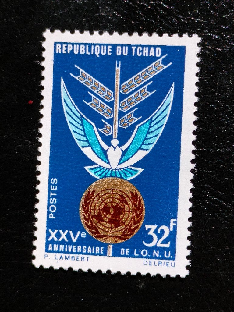Tchad 1970 - 25 ans des Nations Unies, oiseaux, colombe **, Envoi, Autres pays, Non oblitéré