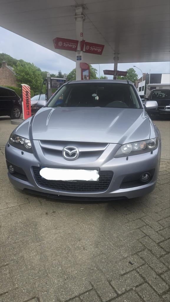 mazda 6 2.3MPS benzine met 185.000KM gekeurd voor verkoop, Auto's, Voorwielaandrijving, Zwart, Leder, 5 deurs