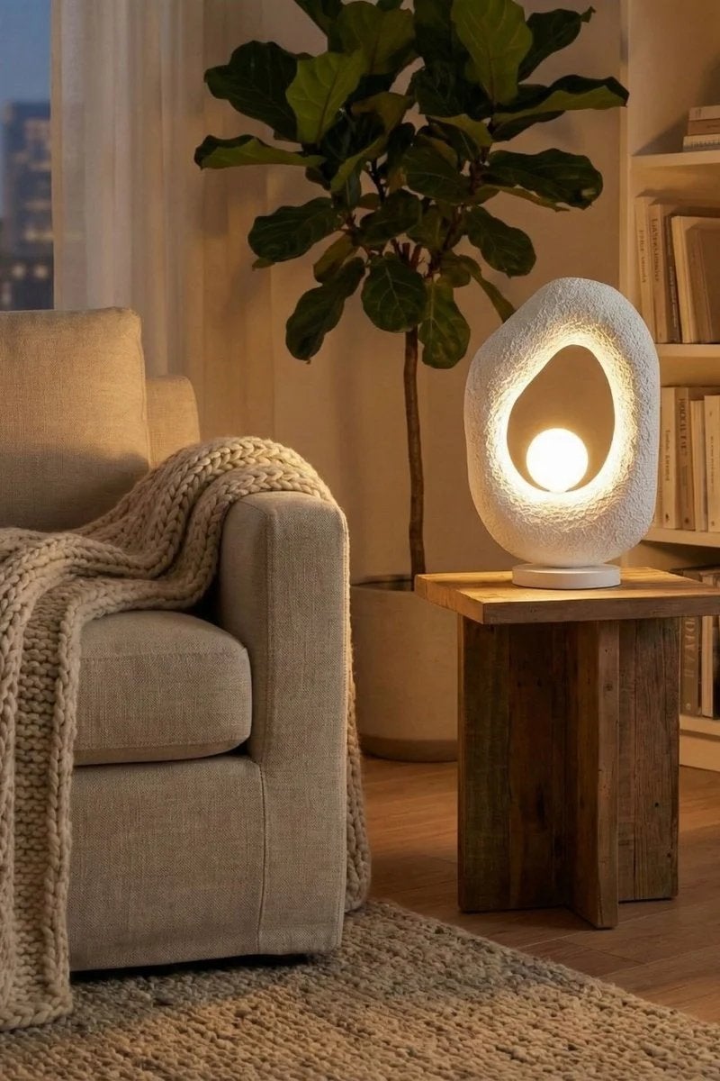 Lampe aspect minéral style Japandi Wabi Sabi, Ophalen of Verzenden, Nieuw, Wabi Sabi