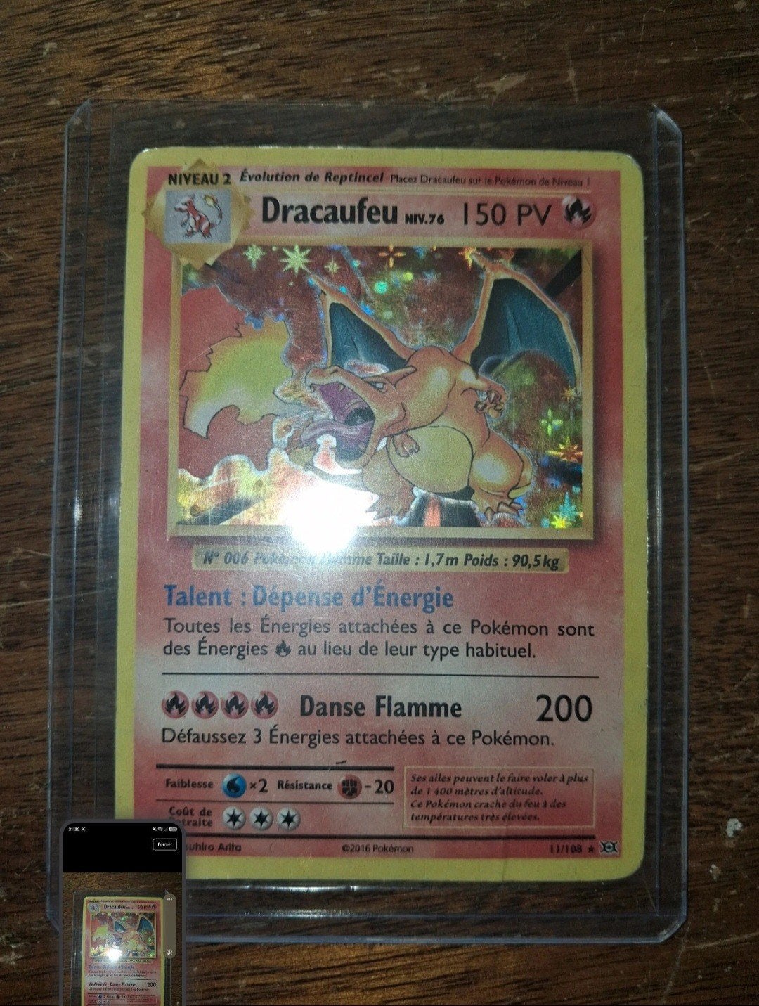 dracaufeux carte pokemon, Hobby & Loisirs créatifs, Enlèvement ou Envoi, Utilisé