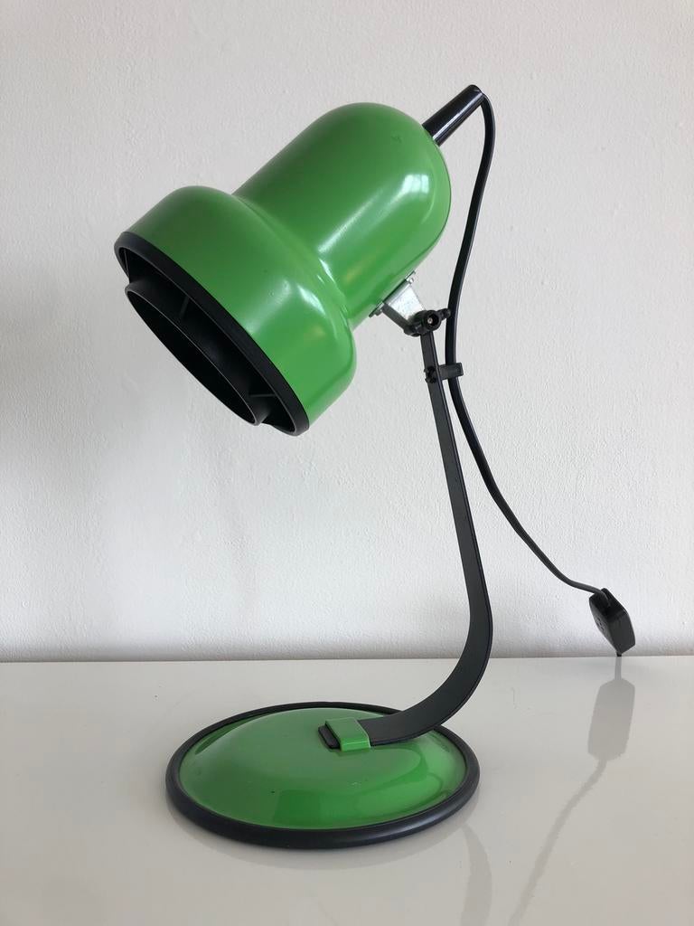 Groene retro bureaulamp / tafellamp, Ophalen, Gebruikt, Vintage, Metaal