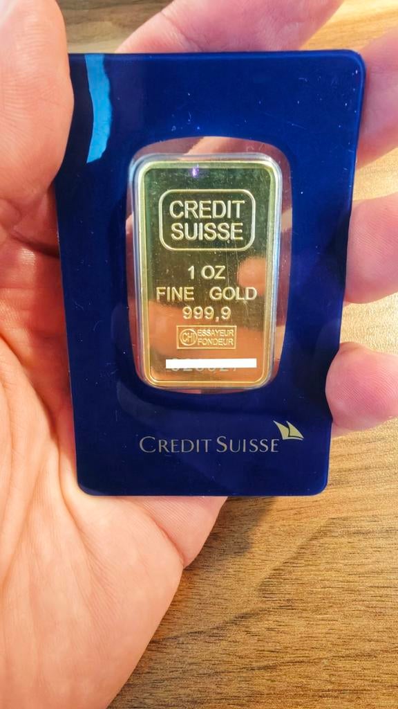 Lingot d’or Credit Suisse 1 Oz (31,1 g), Enlèvement ou Envoi, Or