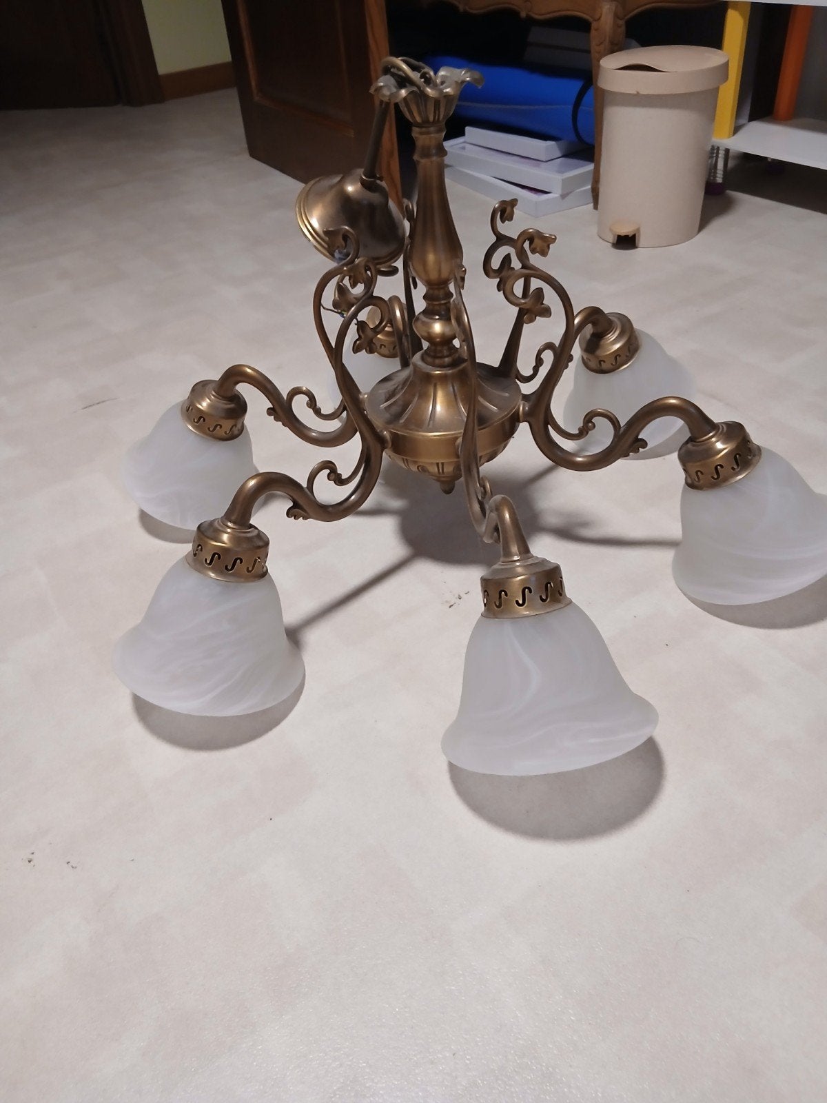 luster, Gebruikt, E27 (groot), Glas, Antiek