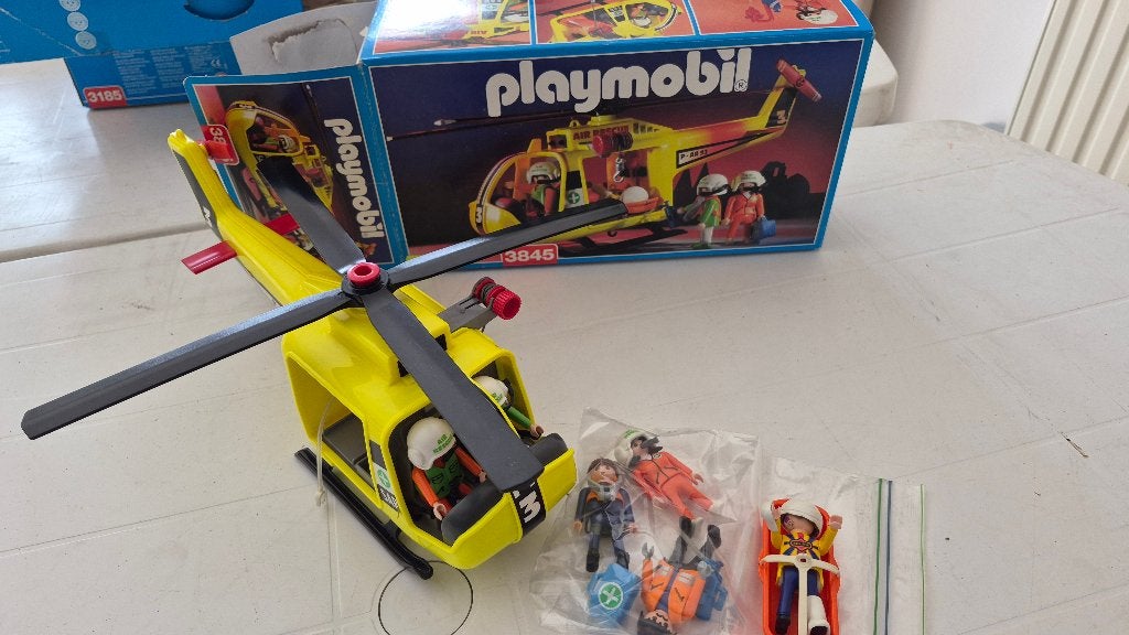 Hélicoptère de sauvetage Playmobil 3845, Enlèvement ou Envoi, Comme neuf, Kit complet, Véhicule