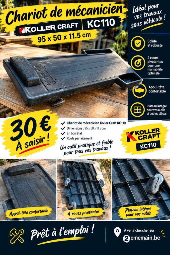 Chariot de mécanicien Koller Craft KC110 made USA, Enlèvement, Utilisé