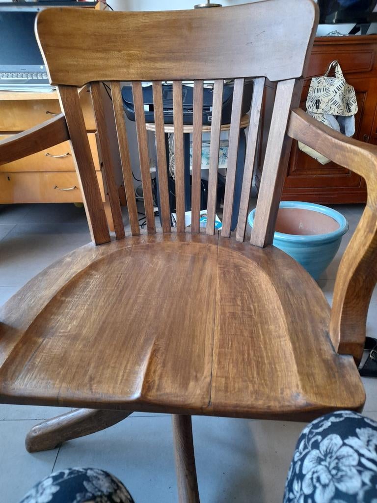 Fauteuil Americain annees 20 bois  pivotant, Enlèvement
