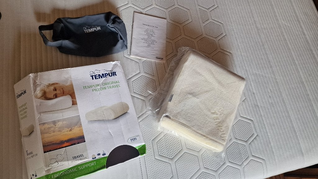TEMPUR Hoofdkussen - Nekkussen - Reiskussen NIEUW, Neuf, Oreiller, Enlèvement ou Envoi, Anti-allergénique