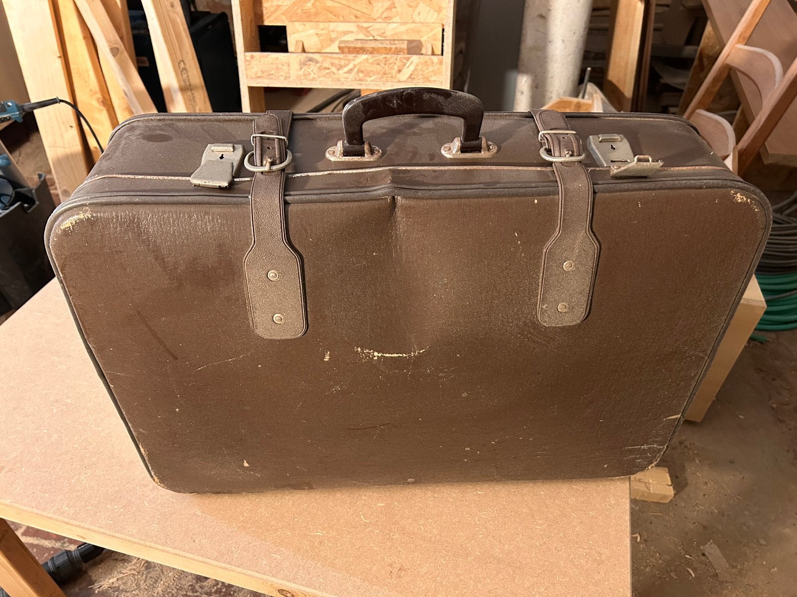 Vintage koffer, Gebruikt, Leer, 35 tot 45 cm, Ophalen