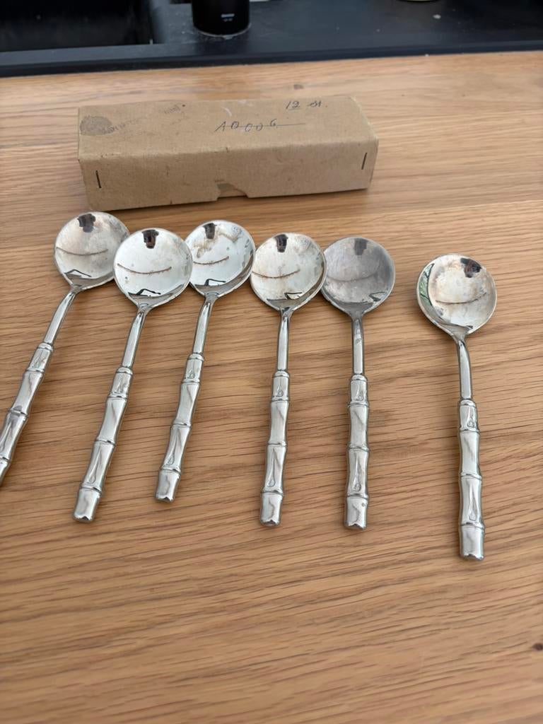 Vintage italiaanse lepels, Huis en Inrichting, Keuken | Bestek, Ophalen, Gebruikt, Overige materialen, Bestekset