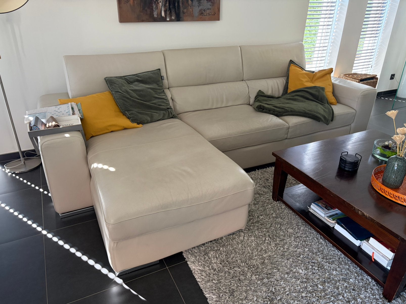 Lederen salon, Ophalen, Zo goed als nieuw, Leer, Modern
