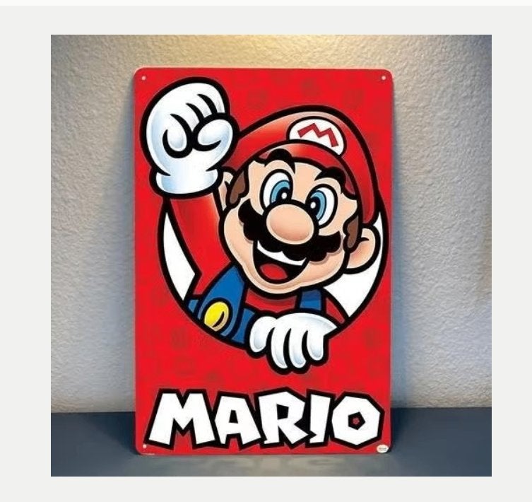 Vintage metalen bordje Super Mario (40x30cm)