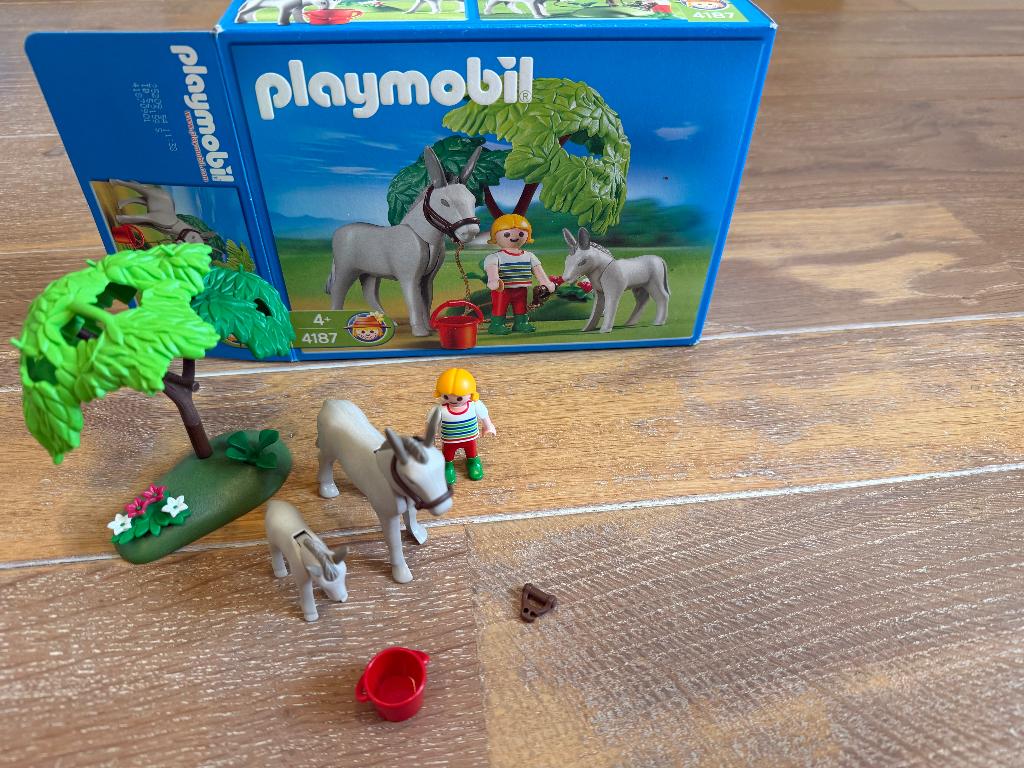 Playmobil - ezel met veulen - 4187, Ophalen of Verzenden, Zo goed als nieuw