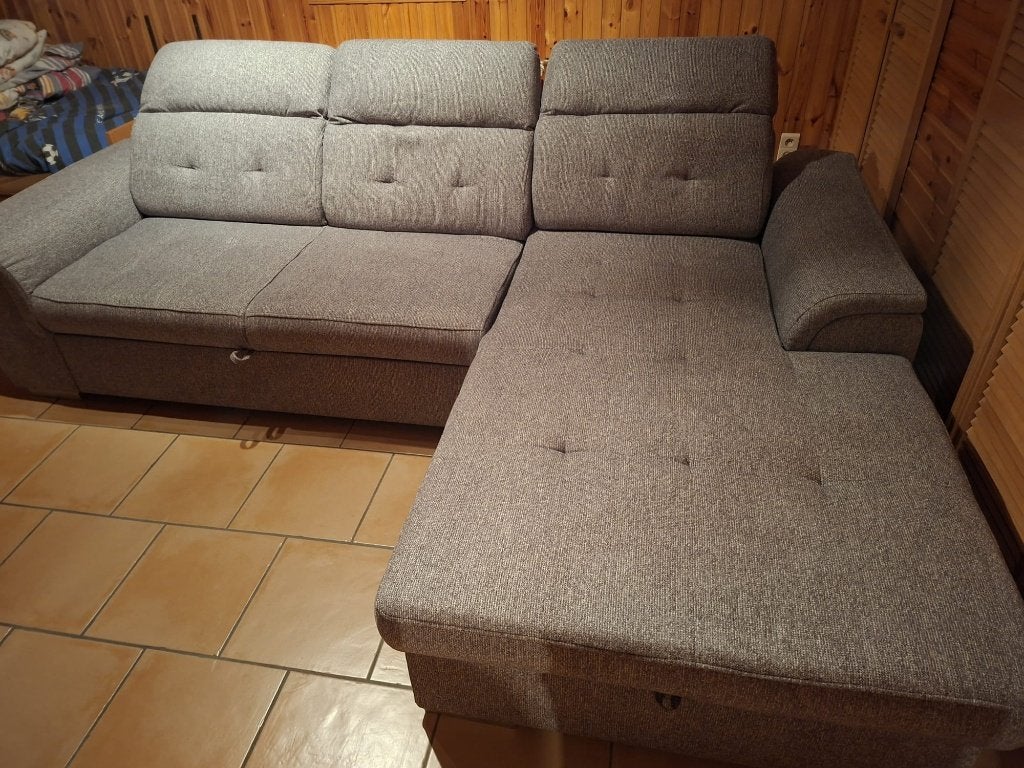 Hoekzetel/slaapzetel zo goed als nieuw, Huis en Inrichting, Ophalen, Hoekbank, Zo goed als nieuw, Stof