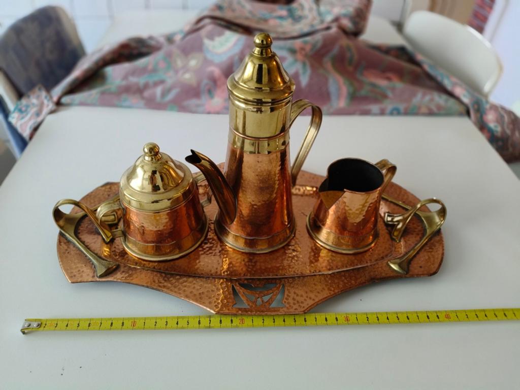 Koperen koffieset / theeset, Antiek en Kunst, Ophalen, Koper