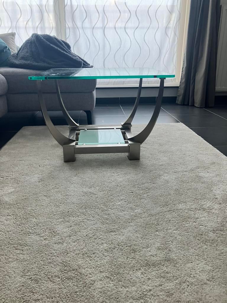 Inox design salontafel, Huis en Inrichting, Tafels | Salontafels, Ophalen, Zo goed als nieuw