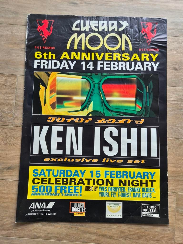 Concert poster Cherry Moon and Ken Ishii, Verzamelen, Ophalen of Verzenden, Zo goed als nieuw, Muziek