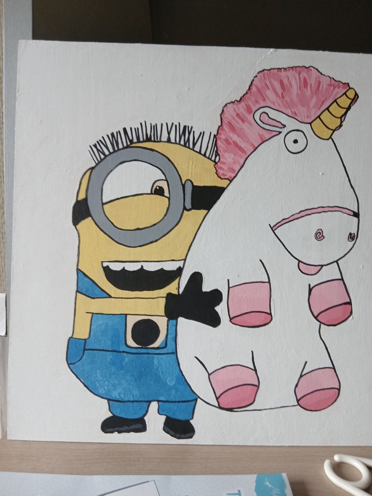 minion schilderij, Enlèvement, Autres matériaux, Pastel, Film