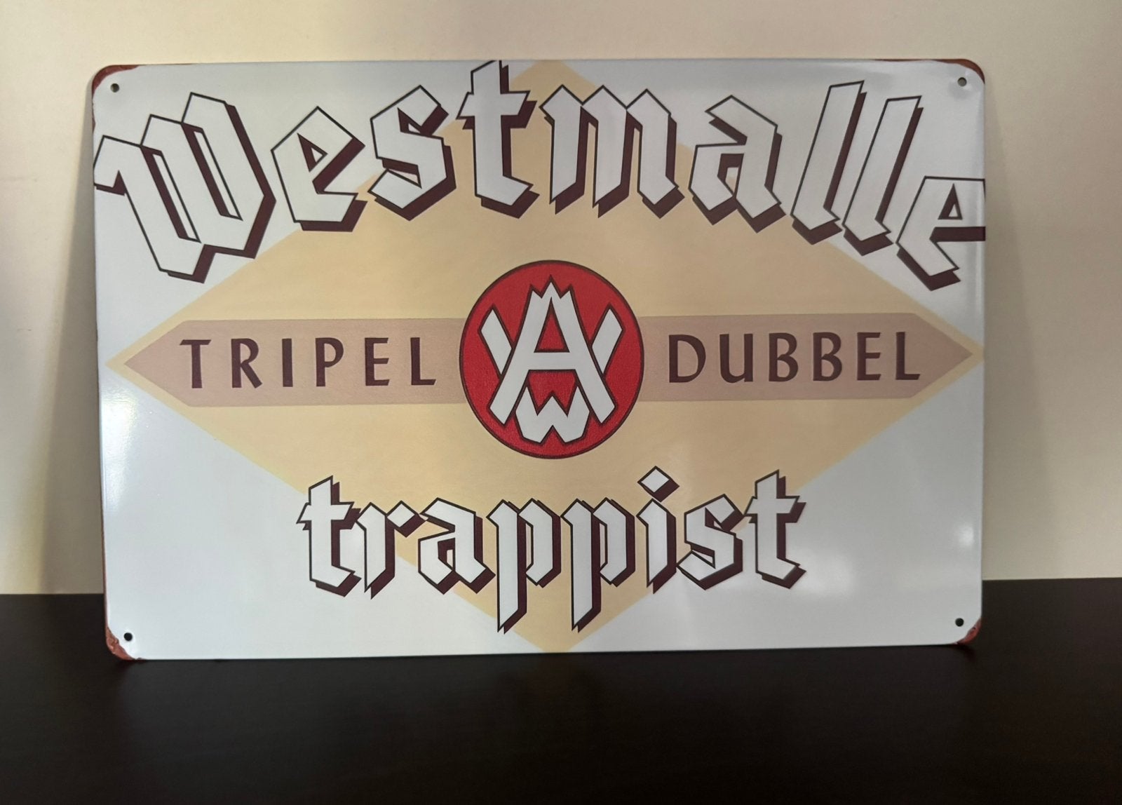 Metalen reclamebord Westmalle Trappist, Verzamelen, Ophalen of Verzenden, Nieuw, Reclamebord, Plaat of Schild