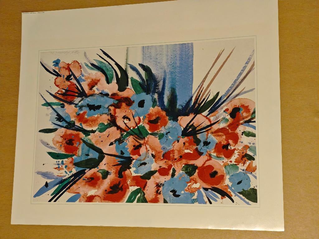 Marie Luise Schweser "Les Fleurs" – Vintage print (1989), Antiquités & Art, Enlèvement ou Envoi