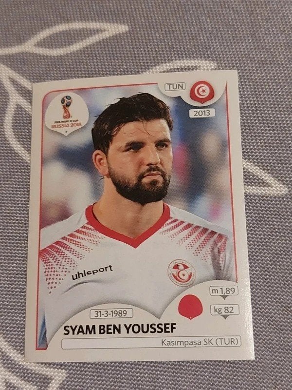 Panini / Sticker : Syam Ben Youssef / Tunesië / WK 2018, Collections, Enlèvement ou Envoi, Neuf, Affiche, Image ou Autocollant