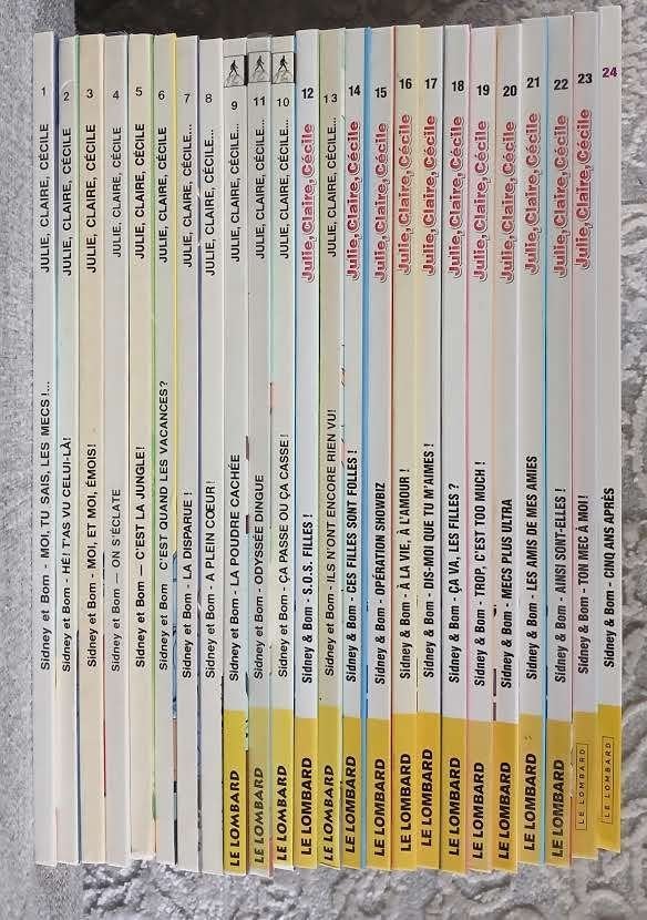 24 BD Julie, Claire, Cécile 5 dédicaces Sidney Bom EO, Livres, Plusieurs BD, Enlèvement ou Envoi, Utilisé, Sidney et Bom