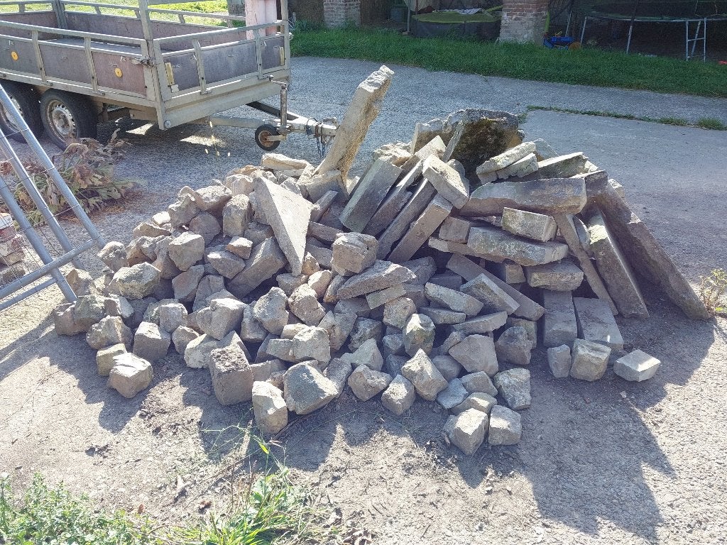 Lot de pavés et de pierres bleues à donner, Tuin en Terras, Ophalen, Gebruikt, Overige typen, Natuursteen