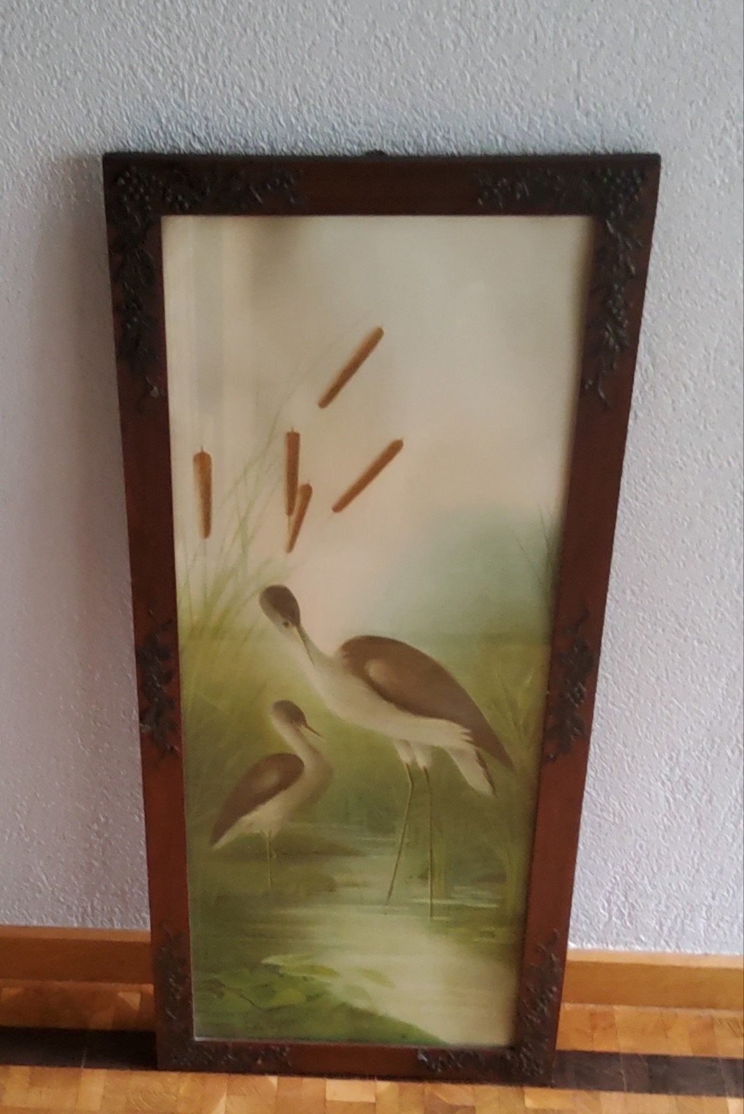 Cadre en bois vintage 90 cm x 39 cm, 90 cm, Enlèvement, Utilisé, 39 cm
