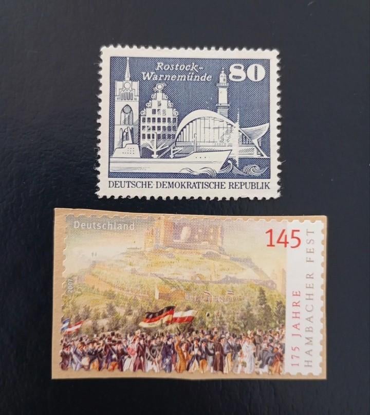 Lot of 2 mint stamps from Germany (without gum), Timbres & Monnaies, Timbres | Antilles néerlandaises, Envoi