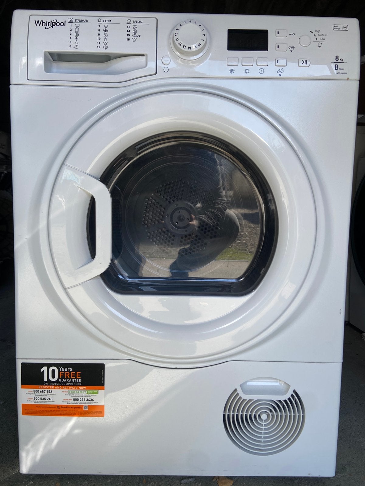 Whirlpool droogkast 8 kg – goede staat, Elektronische apparatuur, Droogkasten, Ophalen, Zo goed als nieuw