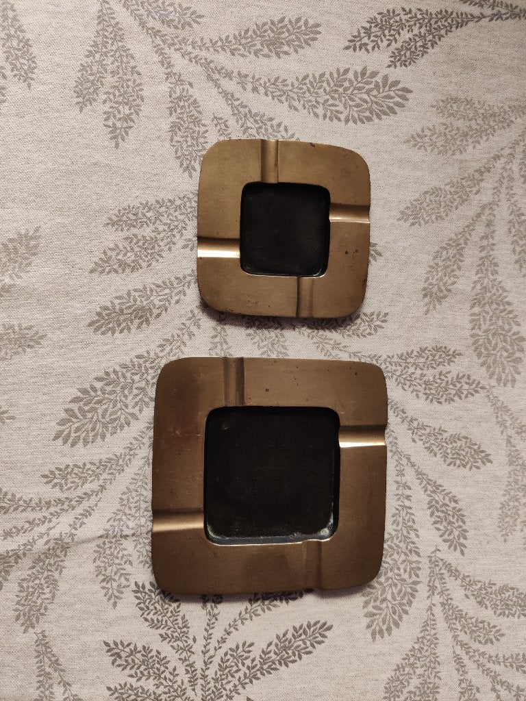 Vintage design Messing asbak, Antiek en Kunst, Ophalen of Verzenden, Koper