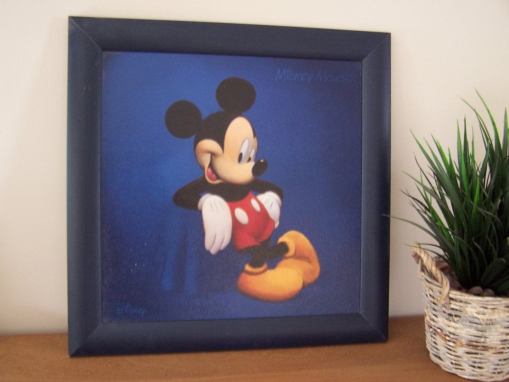 Cadre Mickey Mouse - 40 x 40 cm, Enlèvement ou Envoi, Comme neuf, Encadré, Décoration murale