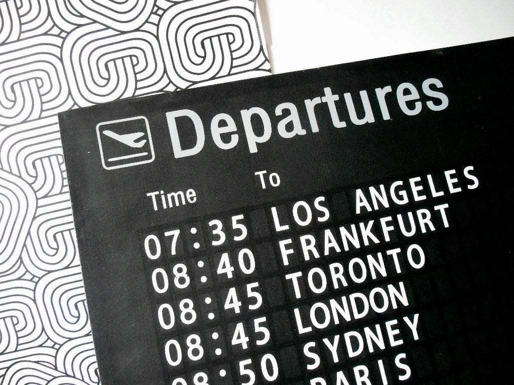 Canvas met vertrekbord (departure board), Ophalen, Zwart, Decoratieobject, Zo goed als nieuw
