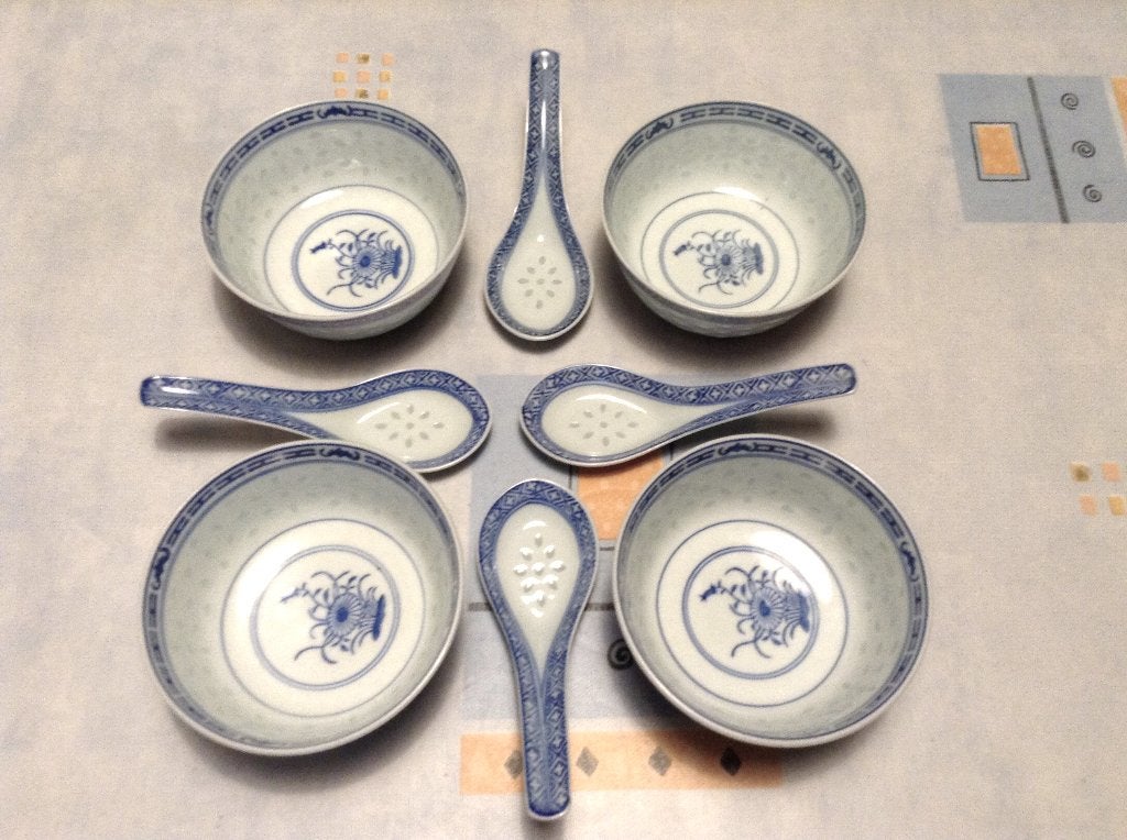 4 bols chinois vintage en porcelaine Seca, Antiquités & Art, Enlèvement ou Envoi