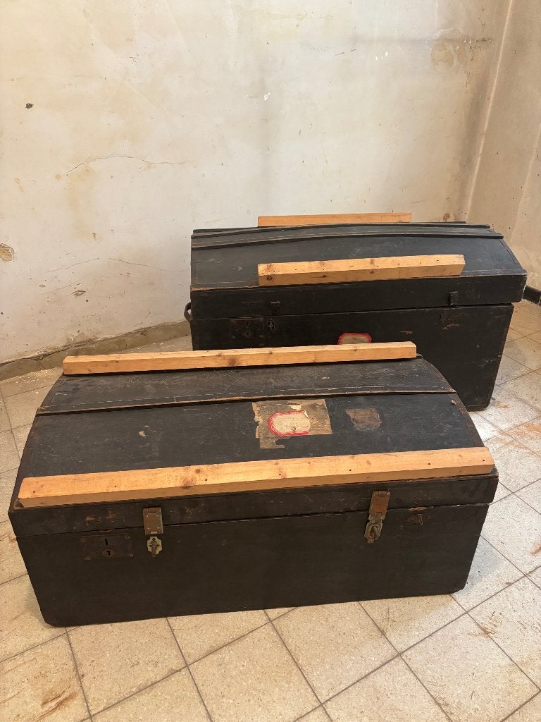 Oude houten reiskoffers, Antiek en Kunst, Antiek | Meubels | Kasten, Ophalen
