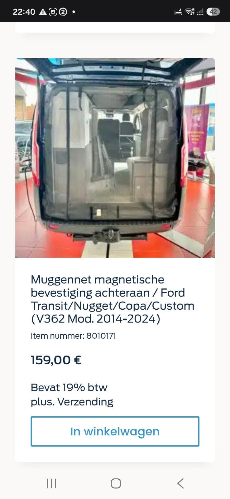 muggengaas nieuwe Ford Nugget V710 >2023, Caravans en Kamperen, Ophalen of Verzenden