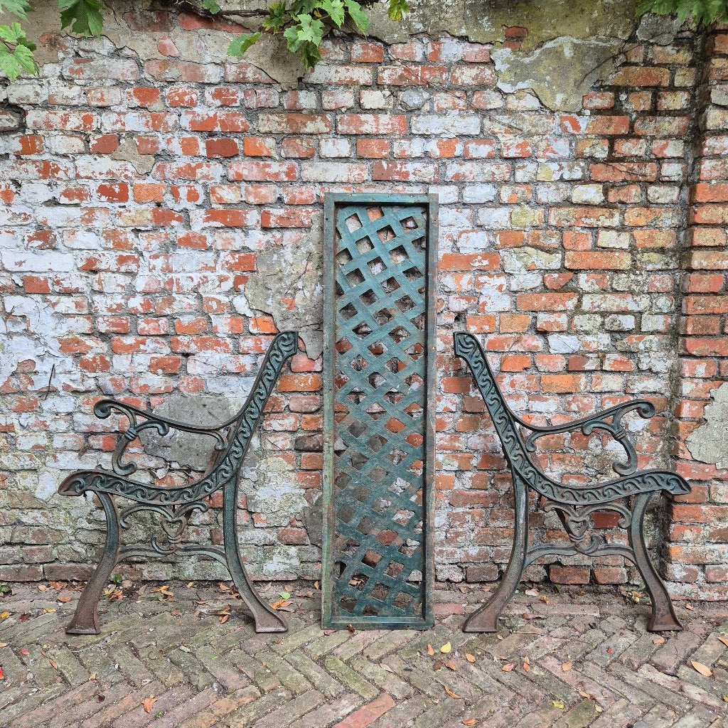 Gietijzer bank tuinbank, Ophalen, Gebruikt, Metaal