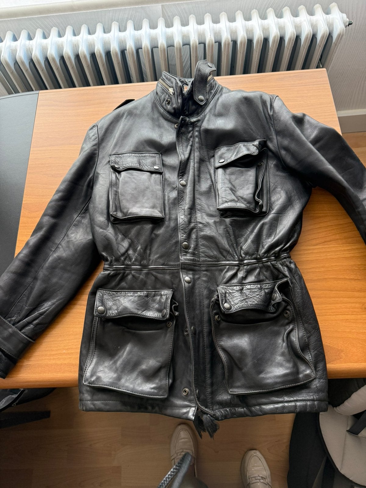 Lederen motorjas maat 46, Ophalen, Tweedehands, Heren, Jas | leer