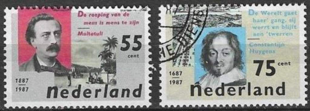 Nederland 1987 - Yvert 1283-1284 - Literatuur (ST), Verzenden, Gestempeld