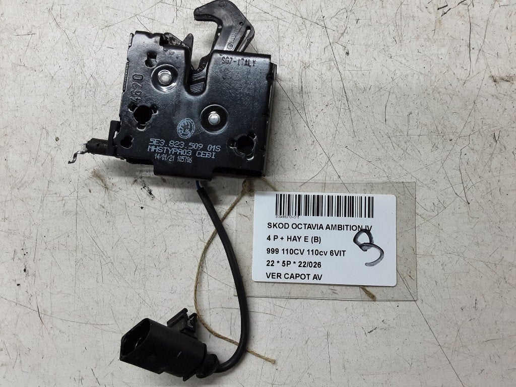 SERRURE CAPOT Skoda Octavia (NXAA) (5E382350901S), Autos : Pièces & Accessoires, Utilisé, Info@skoda-auto.de, Skoda, Max-Planck-Straße  3-5
64331  Weiterstadt, DE