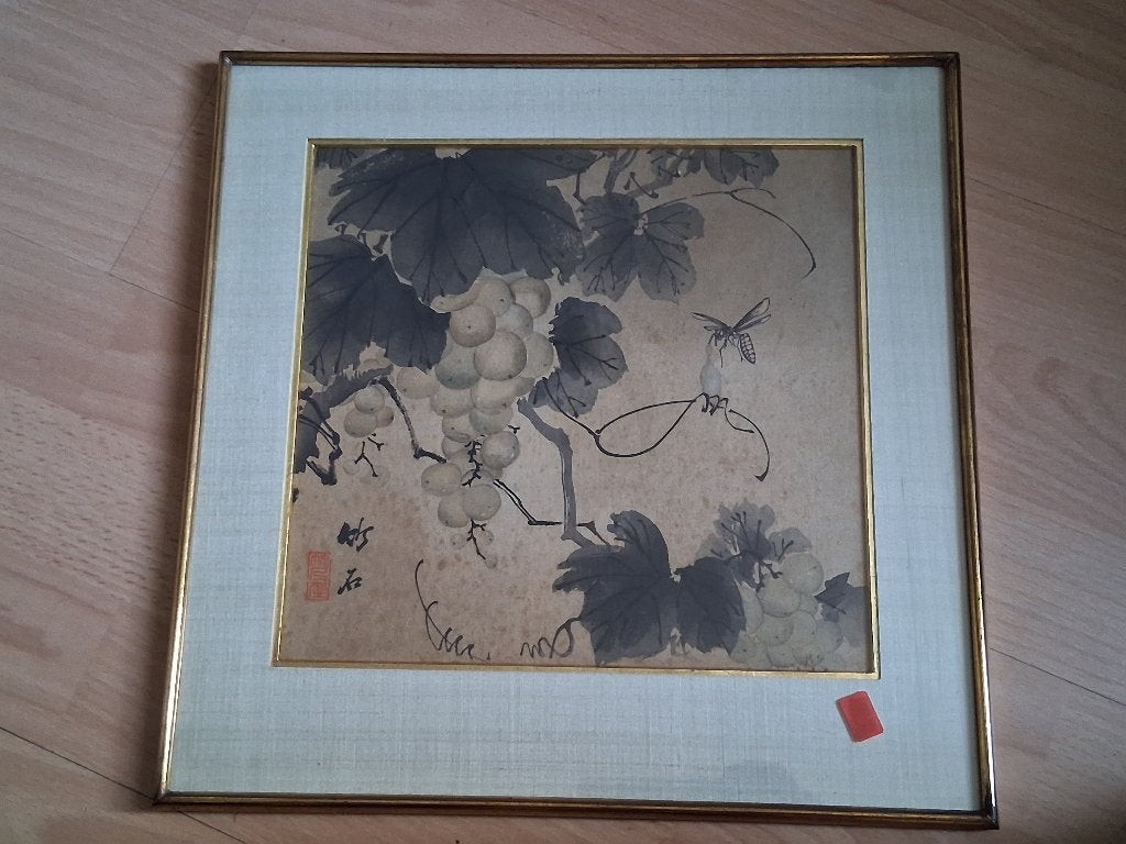 Estampe japonaise, Enlèvement, Impression, Papier, Sous verre