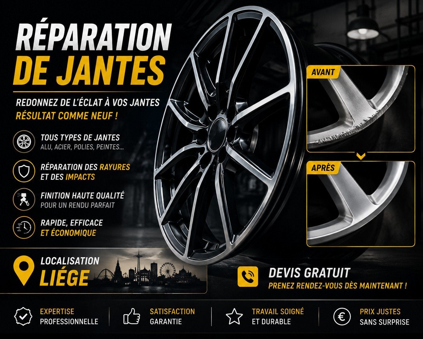 réparation jante liege, Enlèvement ou Envoi