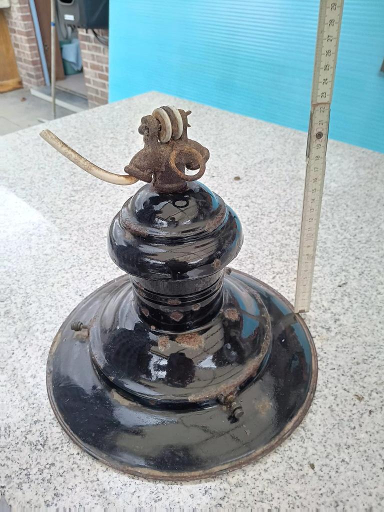Lampe émaillée industrielle, Antiquités & Art, Enlèvement ou Envoi