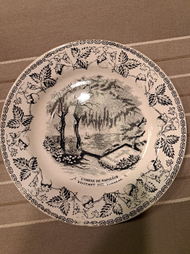 set van 4 antieke bordjes Nimy-Mouzin Lecat - Napoleon, Antiek en Kunst, Ophalen