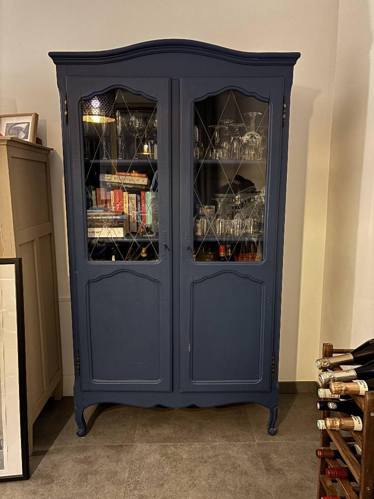 Vitrine Vintage, Huis en Inrichting, Ophalen, 100 tot 150 cm, Vintage, 150 tot 200 cm