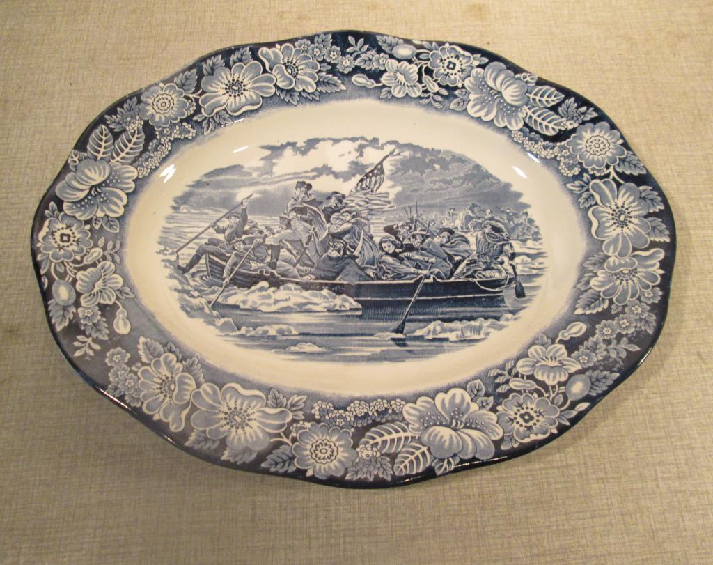 Prachtig Keramiek Ovale Bord - Liberty Blue - 36x29, Antiek en Kunst, Antiek | Keramiek en Aardewerk, Ophalen of Verzenden